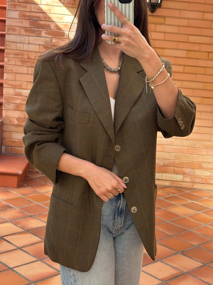 Blazer Vintage Xadrez Verde-Oliva