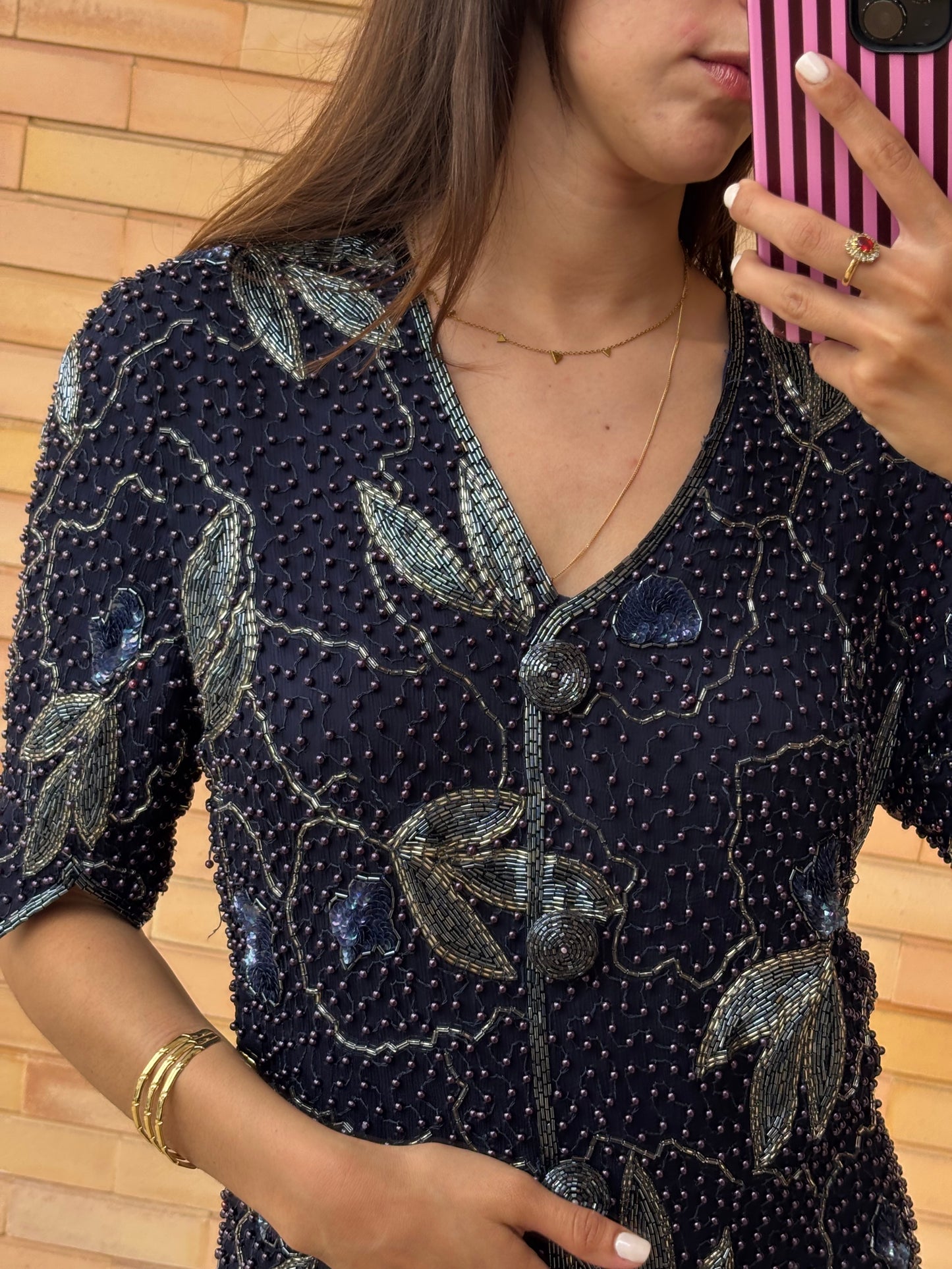Vestido Lori Ann Montreal em Seda com Missangas