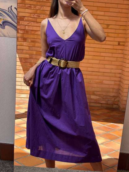 Vestido Midi Alças Benetton com cinto