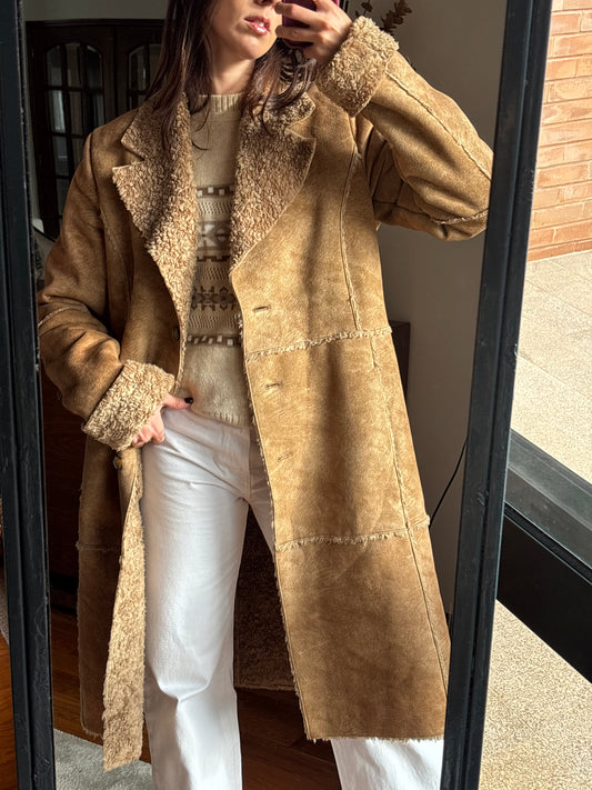 Casaco Shearling Camel Vintage