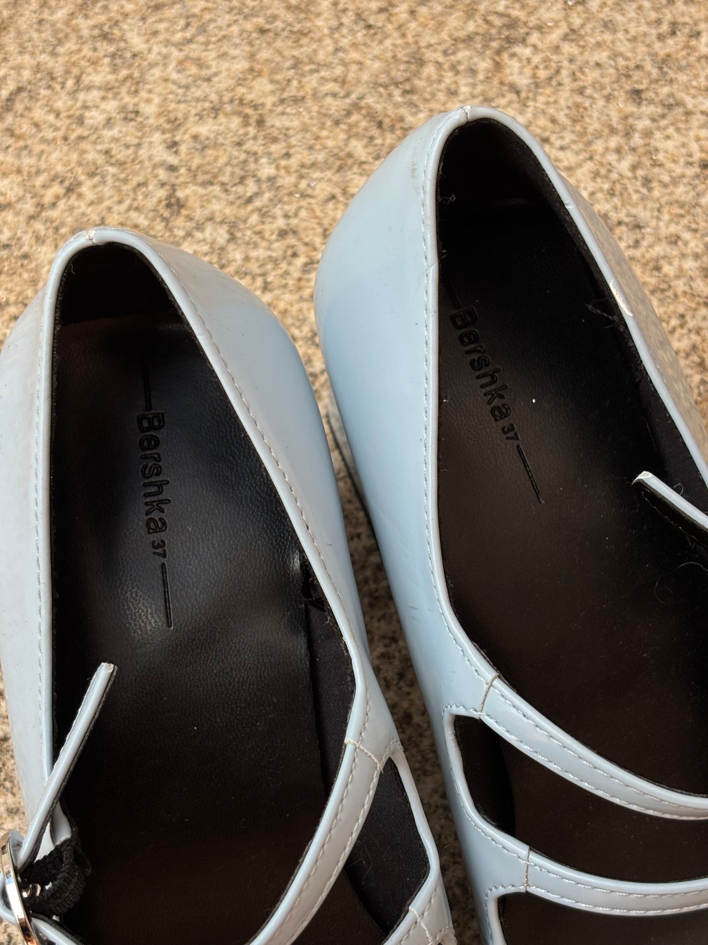Sapatos Mary Jane Azul Bebé Duas Tiras