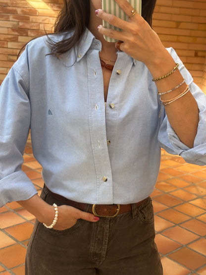 Camisa Quebramar Azul Clássica em Algodão