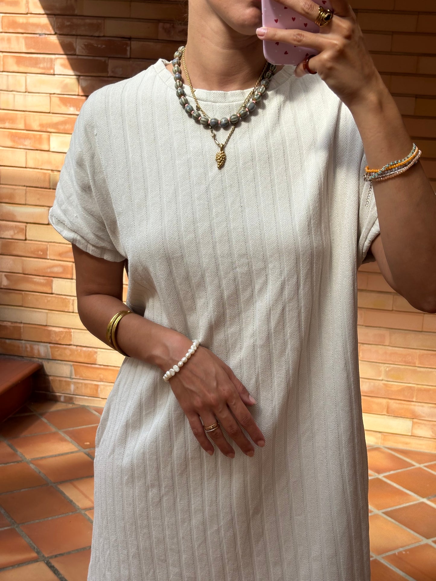 Vestido Creme Algodão