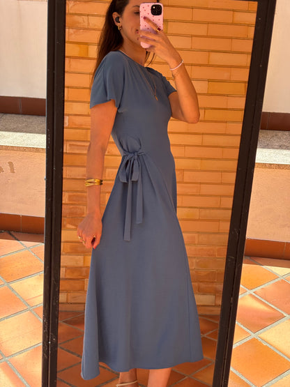 Vestido Midi Com Laço Lateral