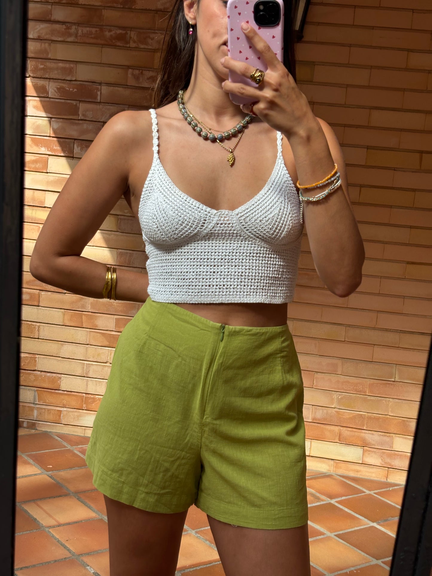Calções Verde Algodão