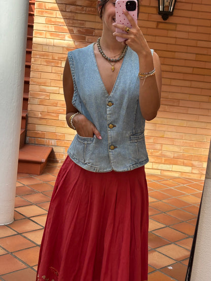 Colete Ganga Cintado Algodão Vintage