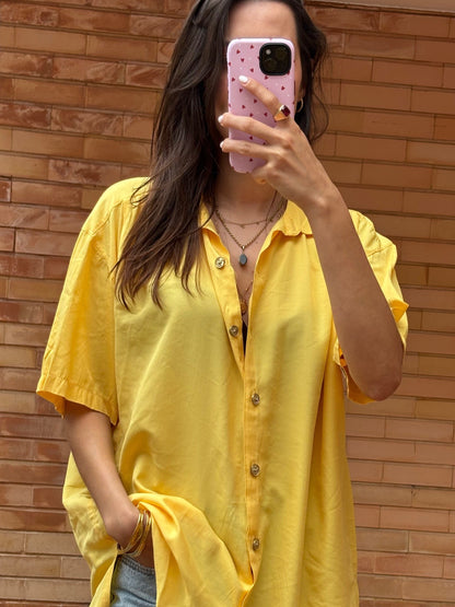 Camisa Vintage Amarela Oversized