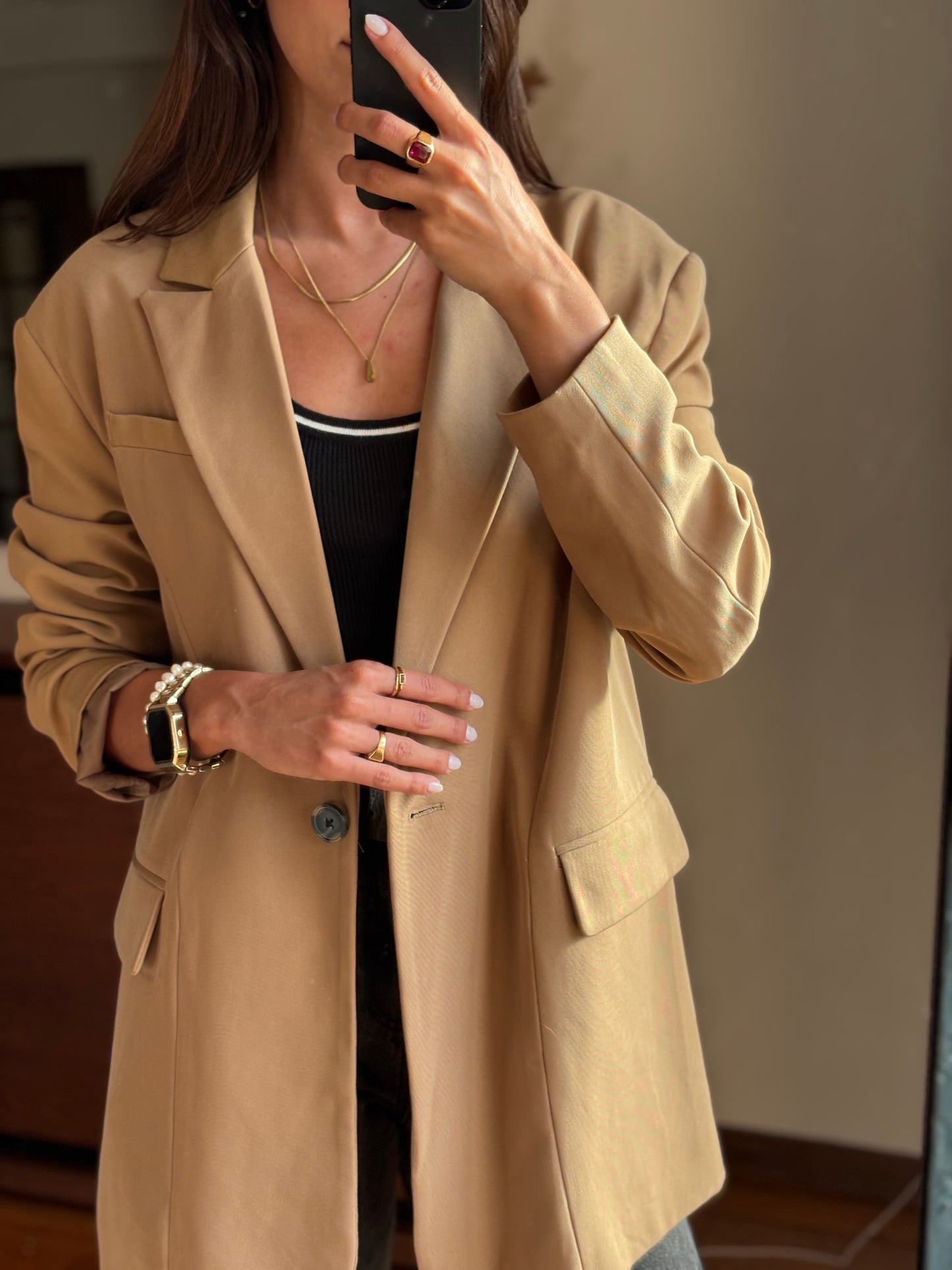 Blazer Camel Stradivarius