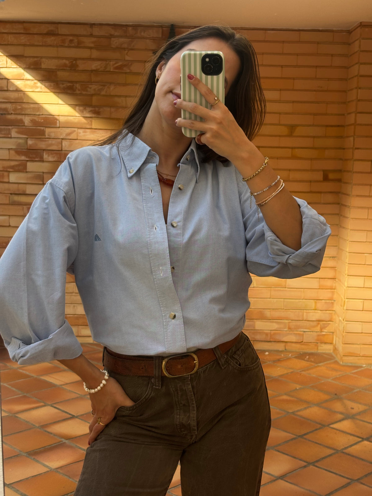 Camisa Quebramar Azul Clássica em Algodão