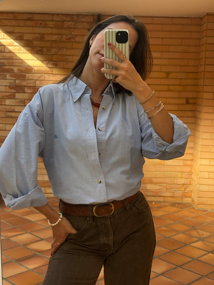 Camisa Quebramar Azul Clássica em Algodão