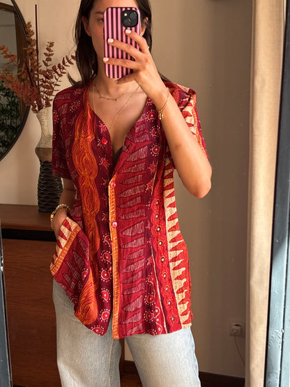 Camisa Vintage Tribal Vermelha