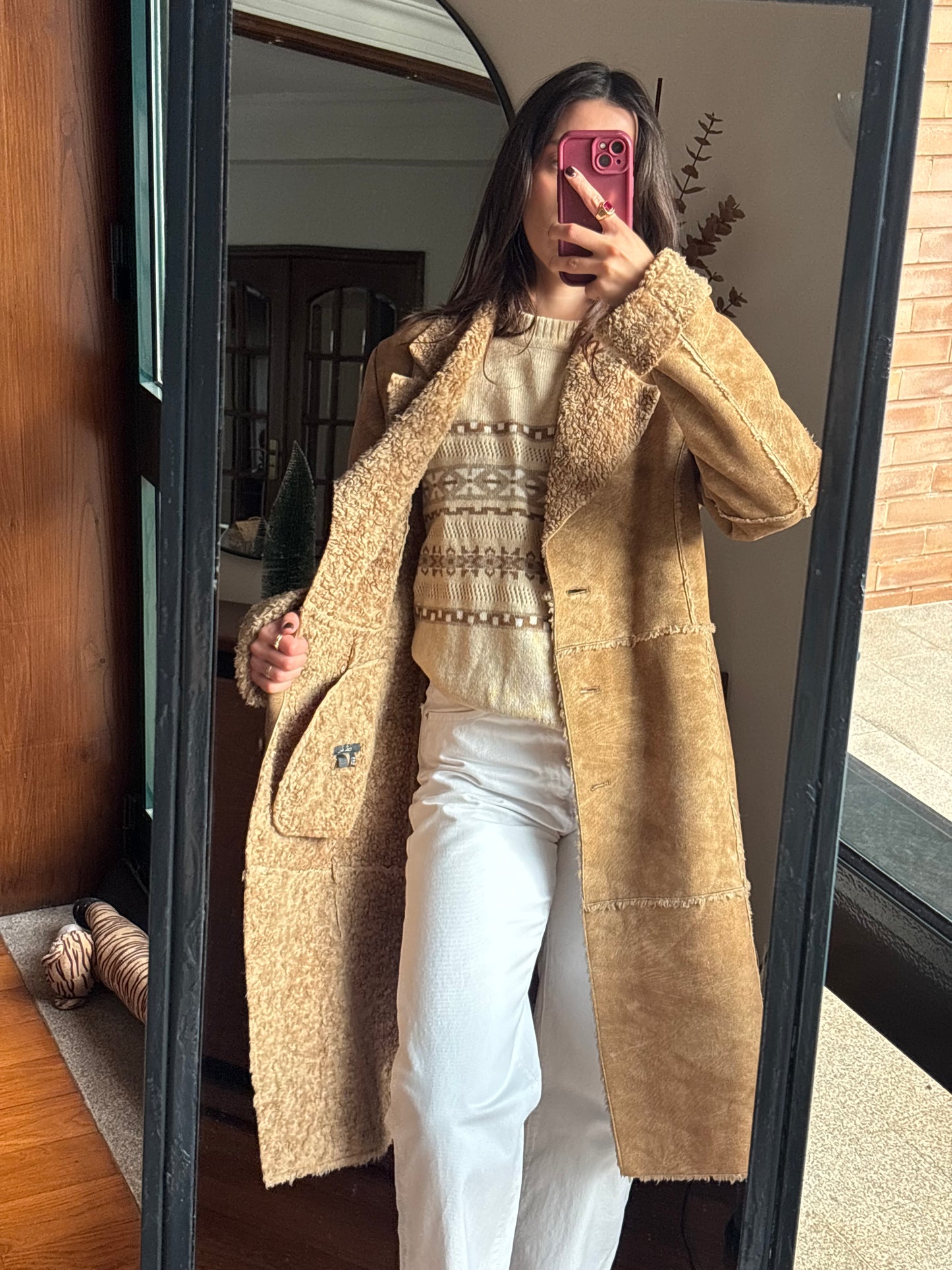 Casaco Shearling Camel Vintage