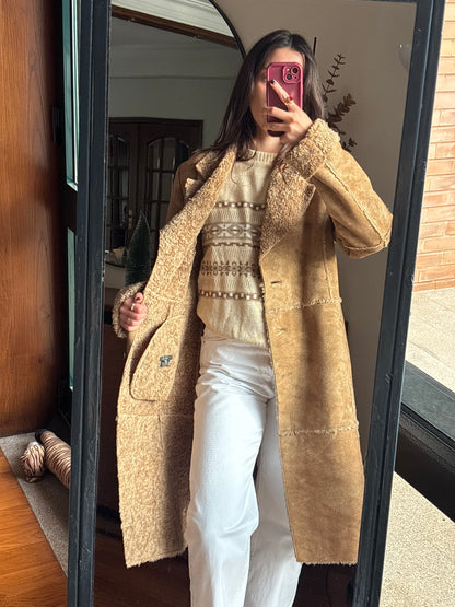 Casaco Shearling Camel Vintage
