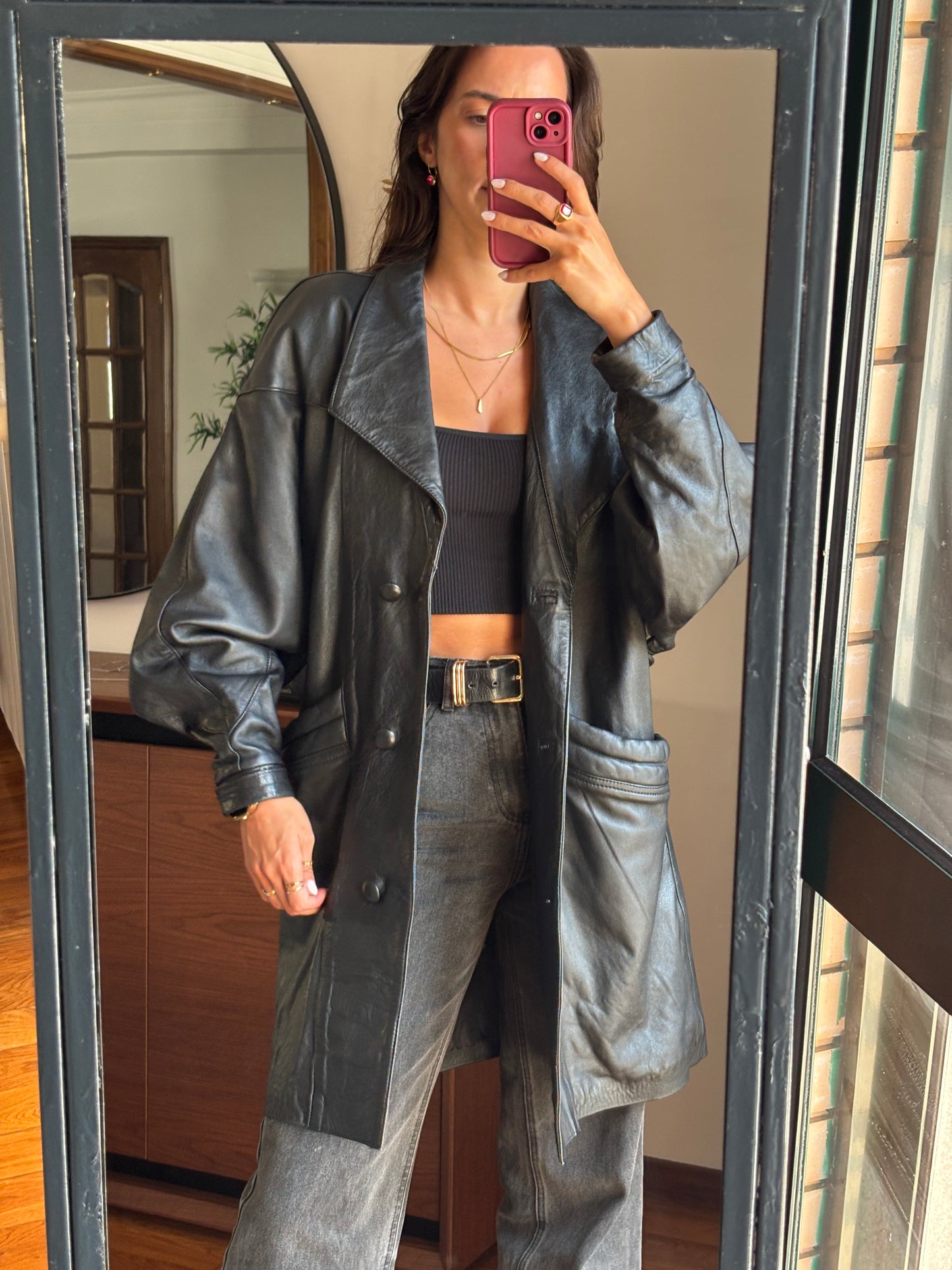 Casacão Vintage em Pele