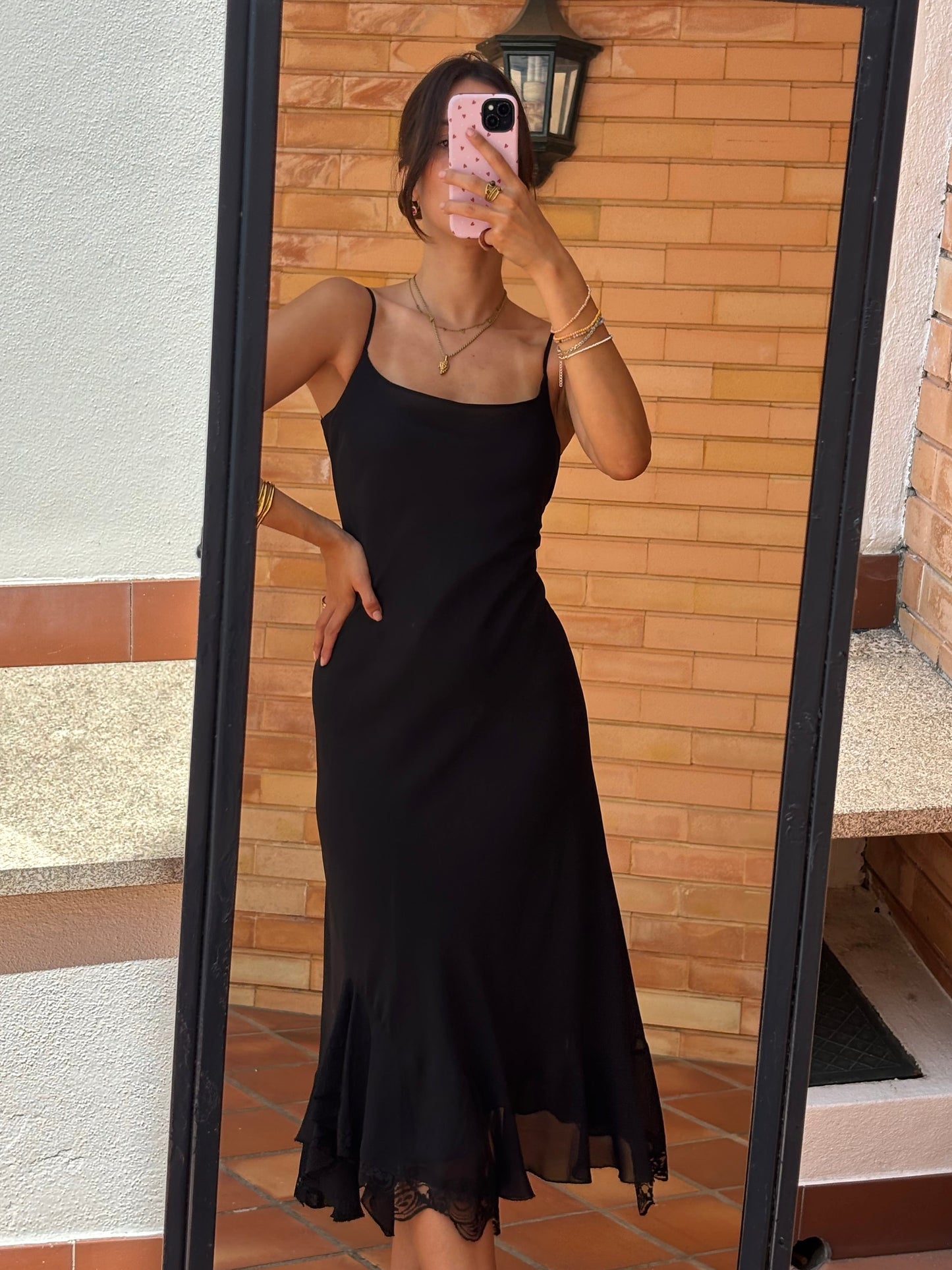 Vestido Preto Renda Mango
