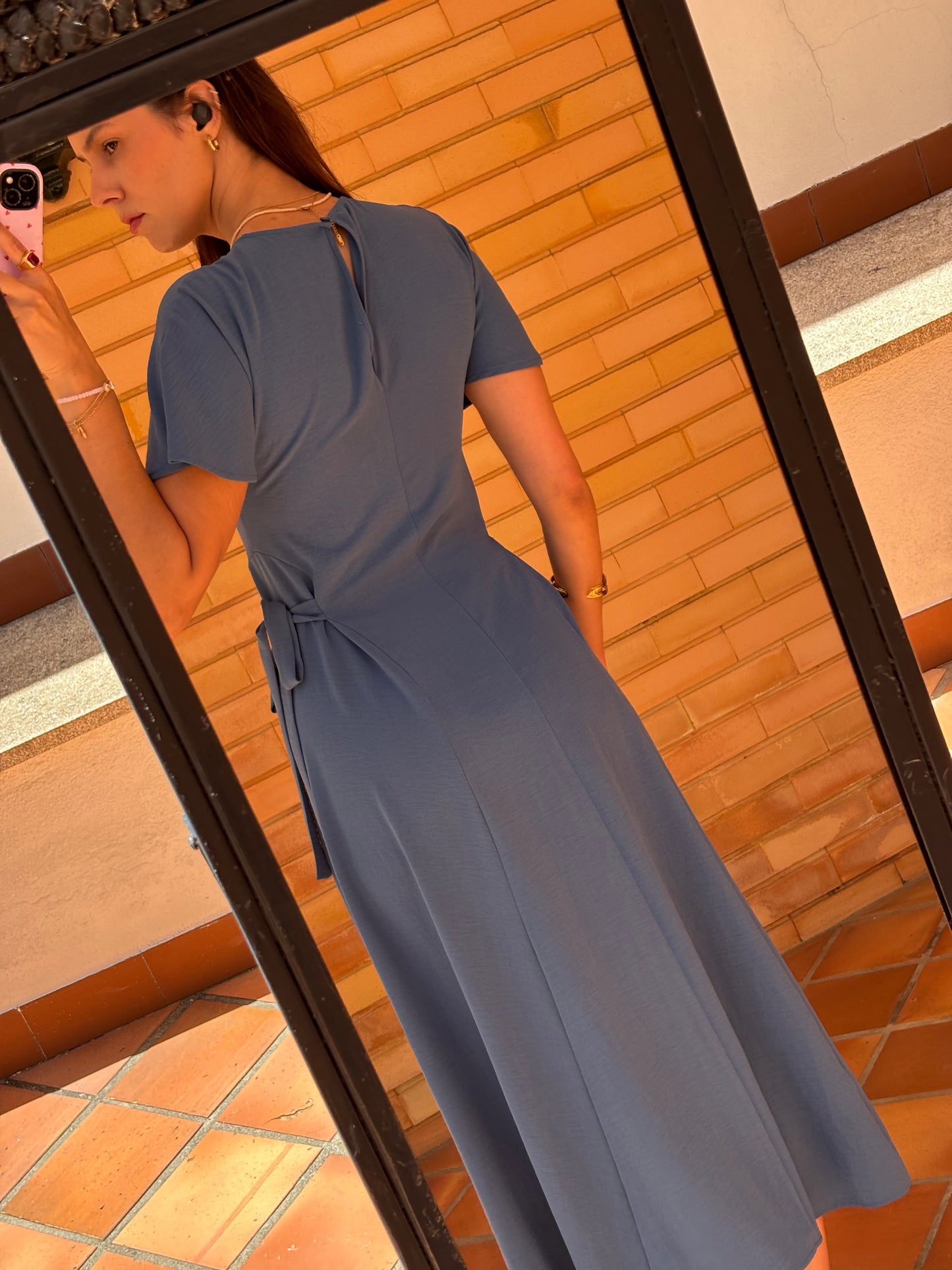 Vestido Midi Com Laço Lateral