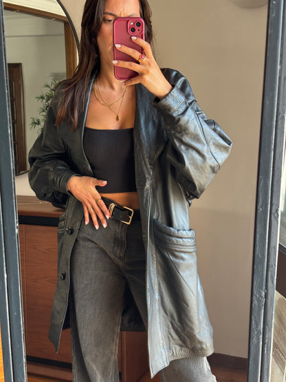 Casacão Vintage em Pele