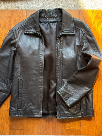 KNOLES & CARTER GENUINE ITALIAN LAMBSKIN LEATHER JACKET
