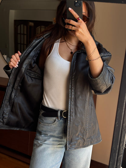 KNOLES & CARTER GENUINE ITALIAN LAMBSKIN LEATHER JACKET