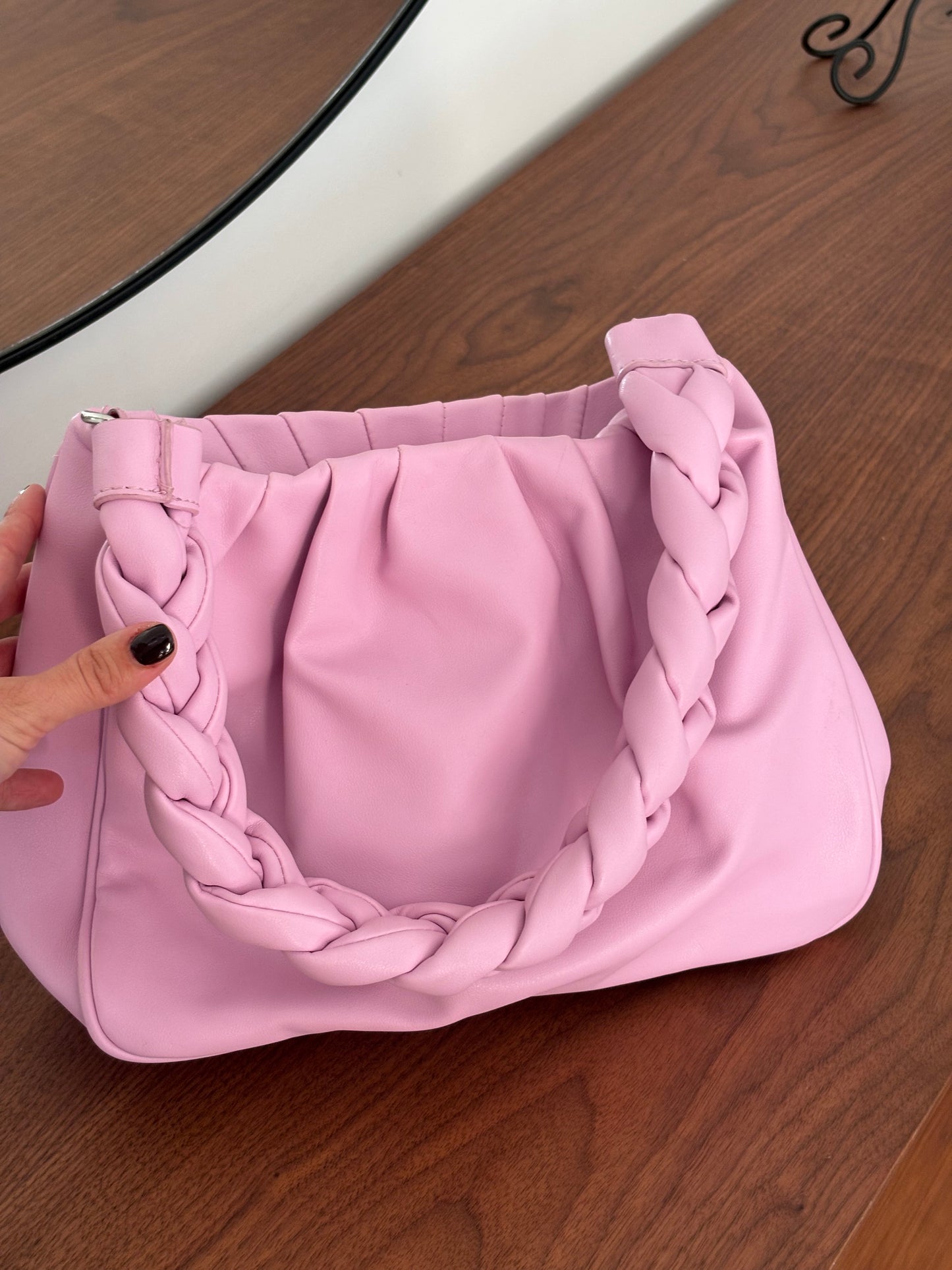 Mala Rosa Trançada Bershka