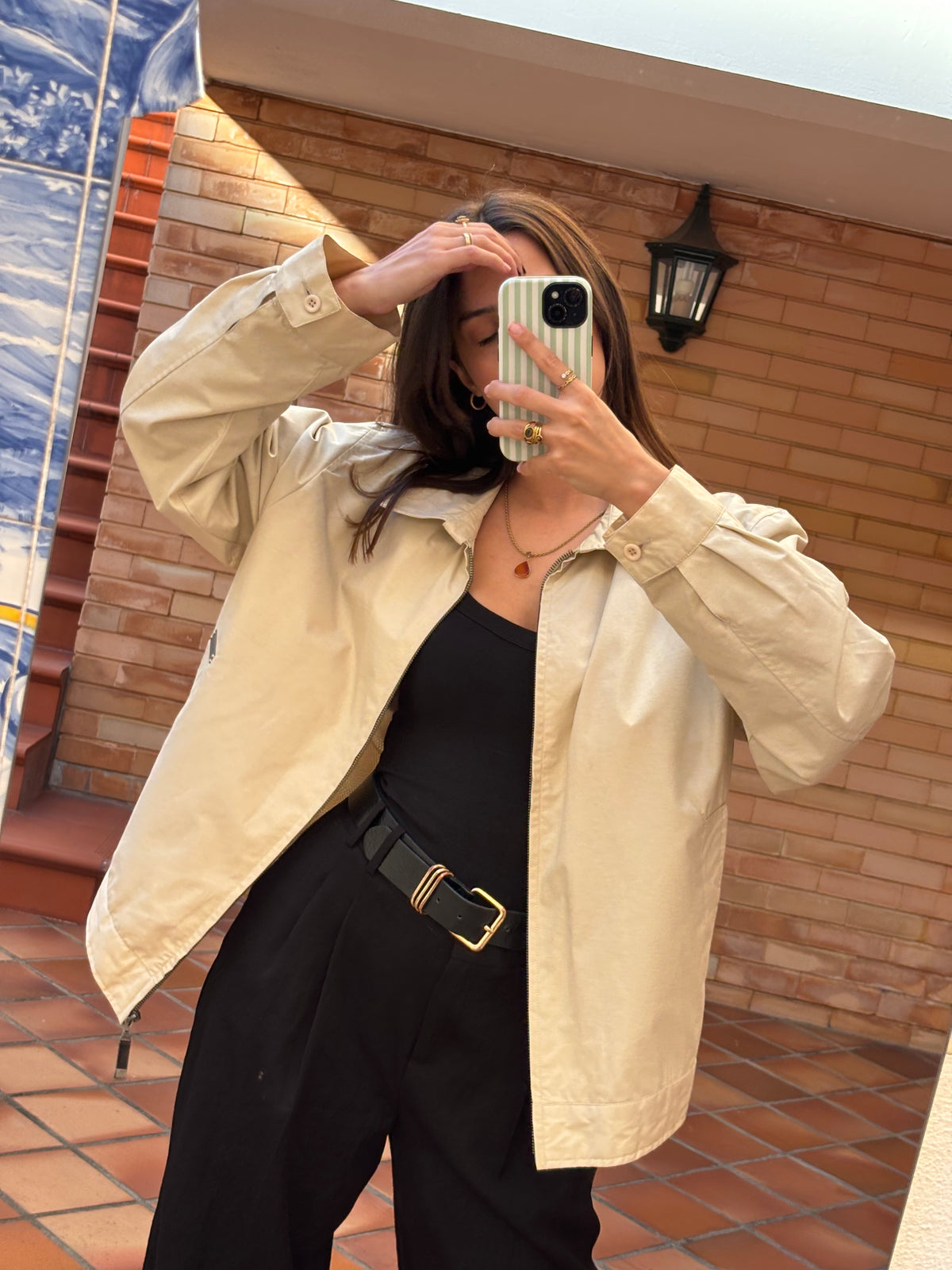 Casaco Vintage Bege Novo