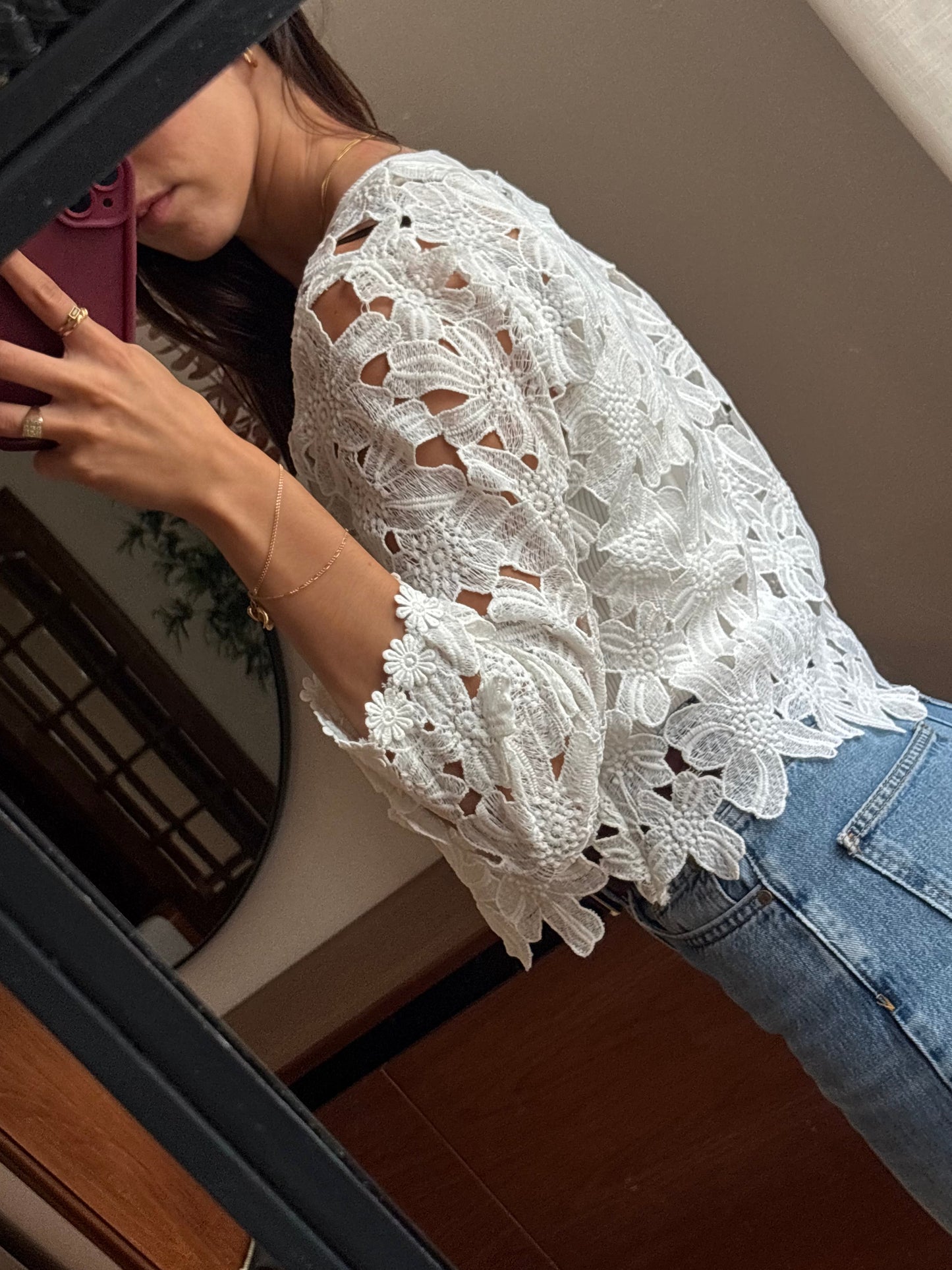 Blusa Floral Rendada