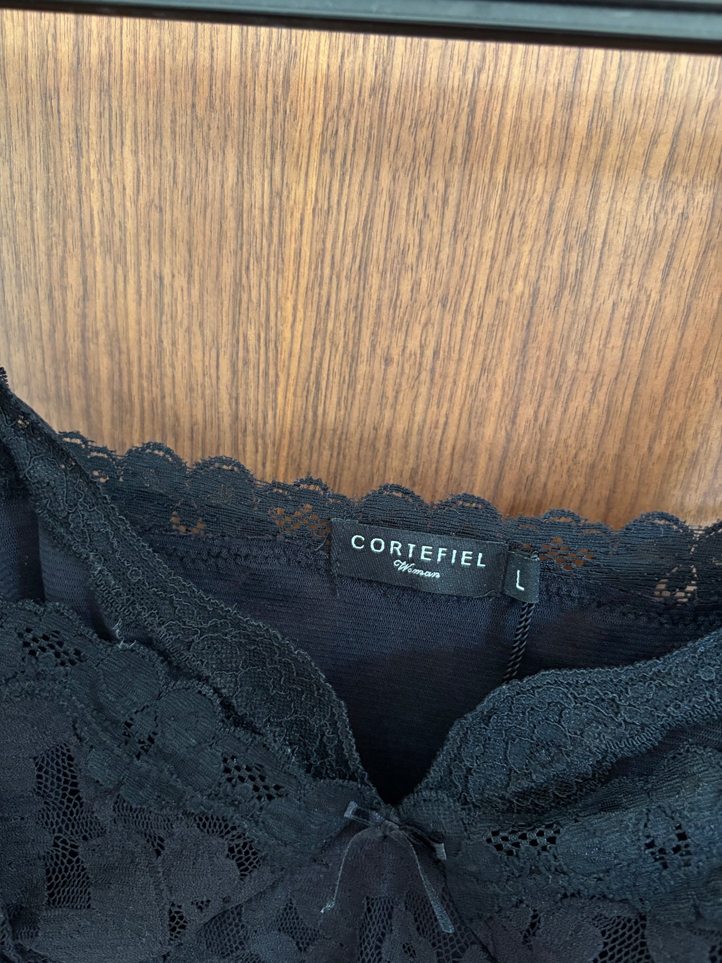 Top Renda floral Preto