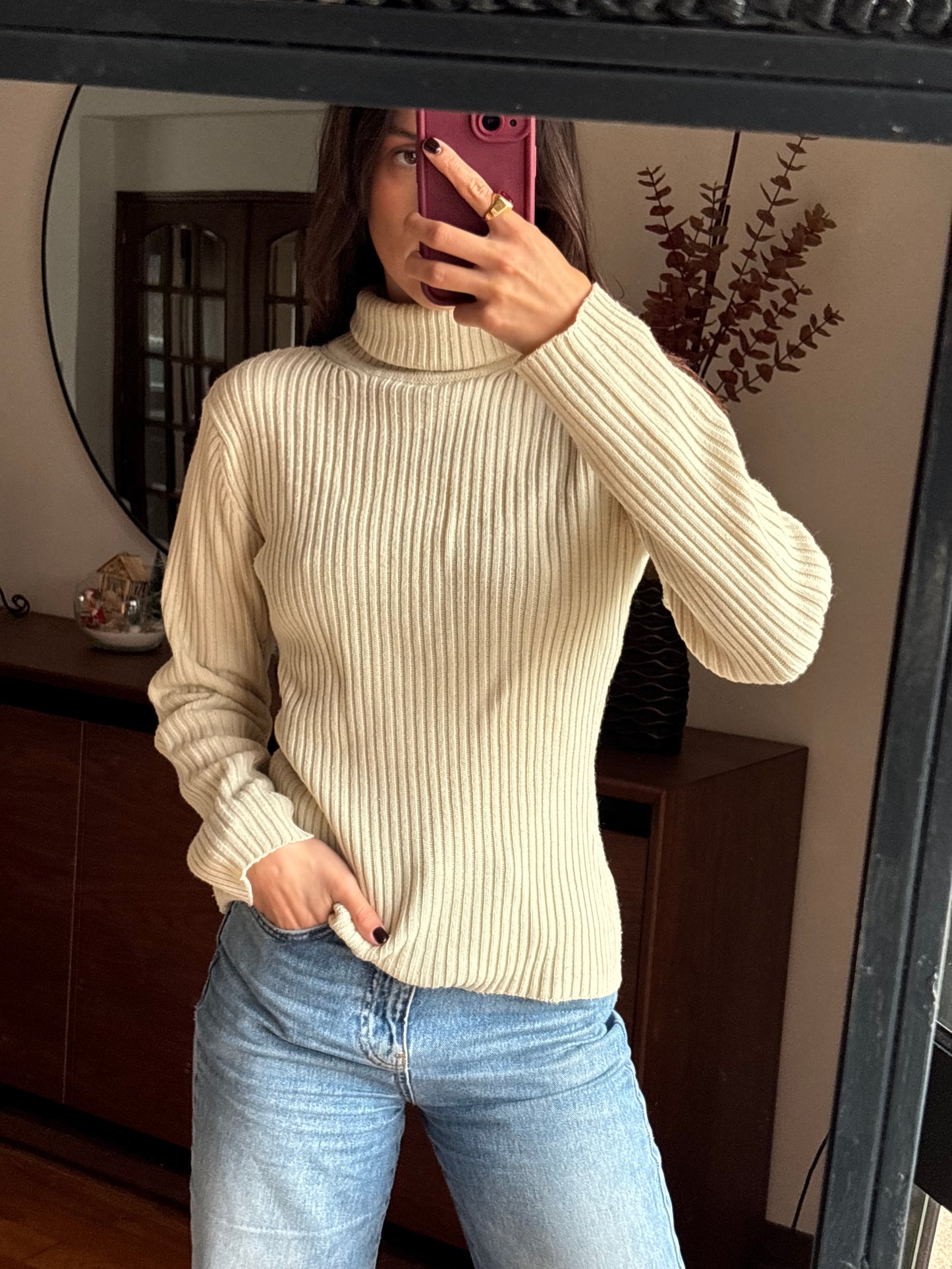 Malha Canelada Creme