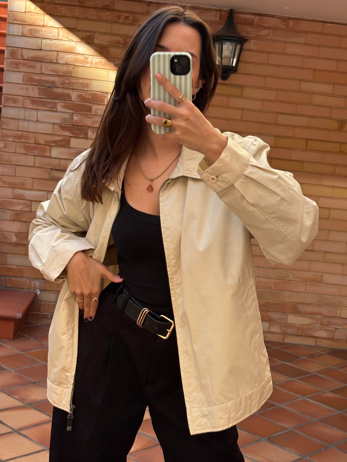 Casaco Vintage Bege Novo