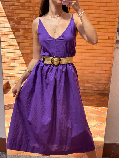 Vestido Midi Alças Benetton com cinto