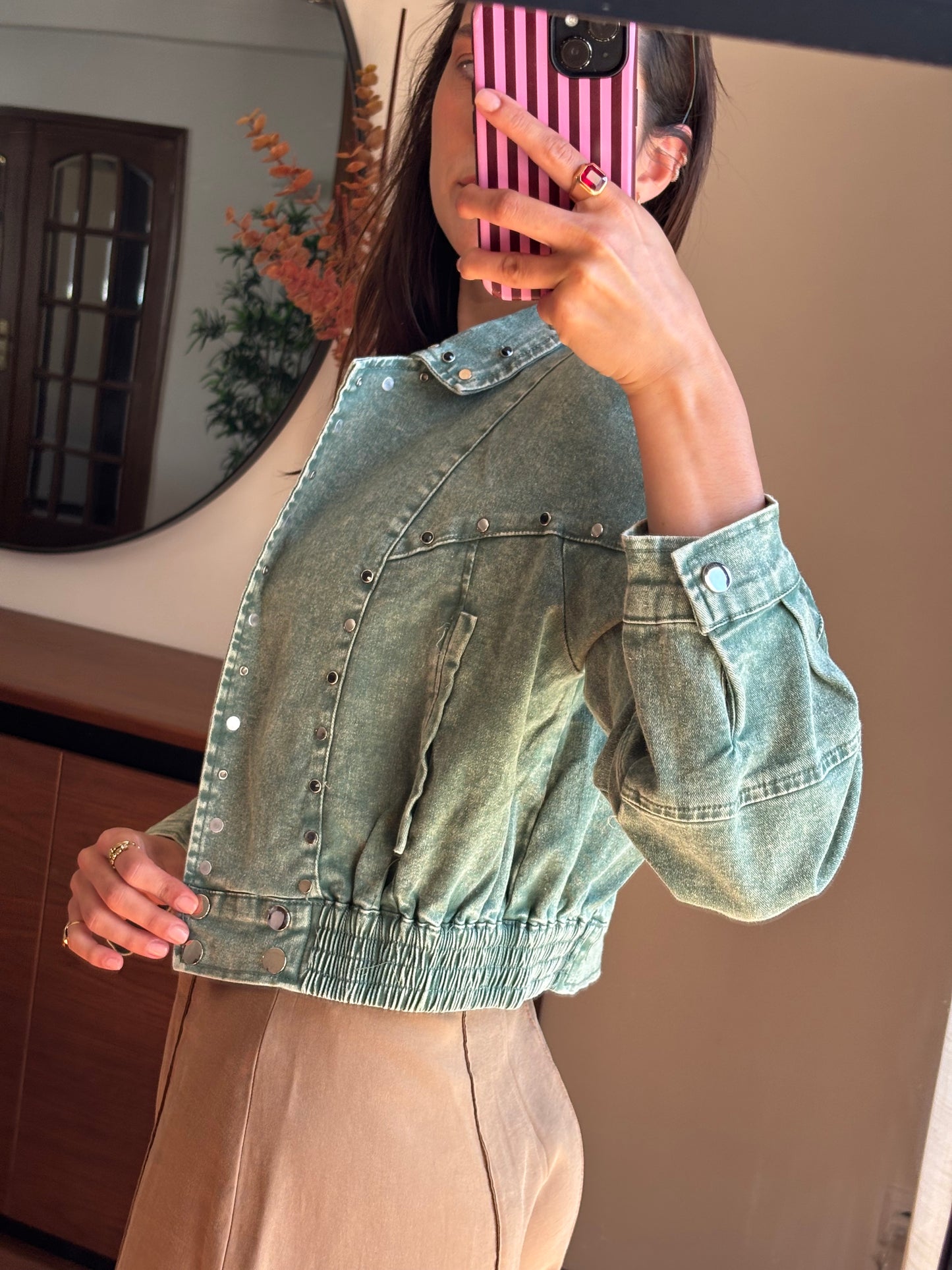 Casaco Denim com Studs NOVO