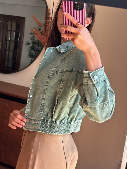 Casaco Denim com Studs NOVO