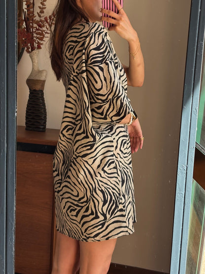 Vestido/top assimétrico zebra