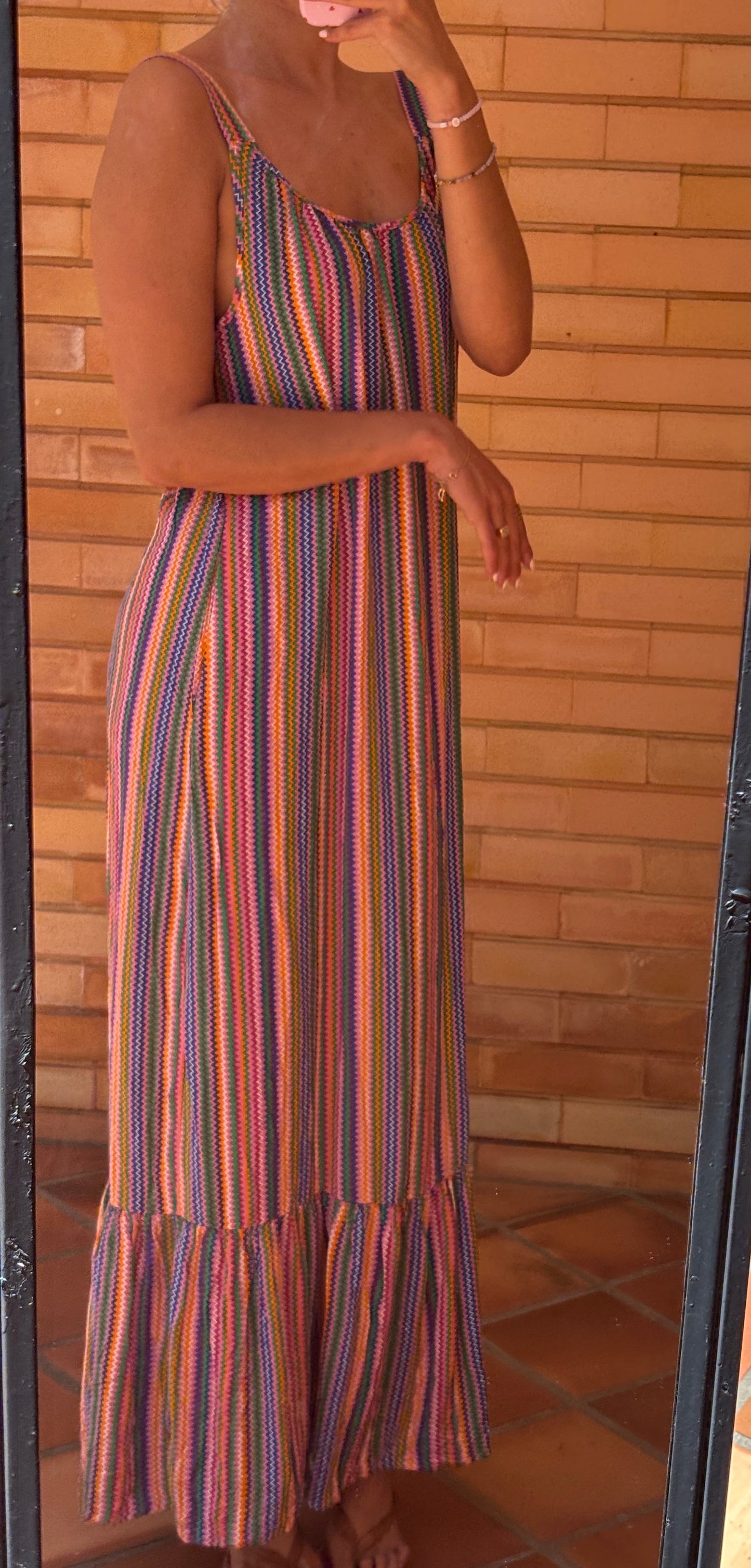 Vestido Longo Riscas Multicolor ONLY