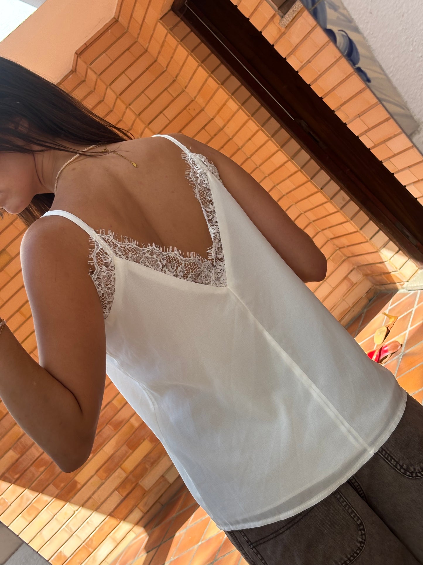 Top Branco Com Renda
