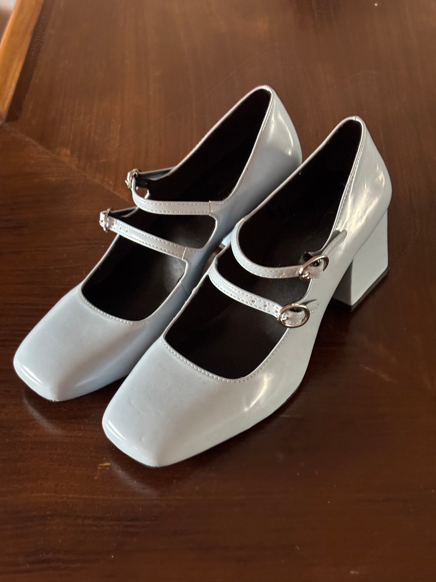 Sapatos Mary Jane Azul Bebé Duas Tiras