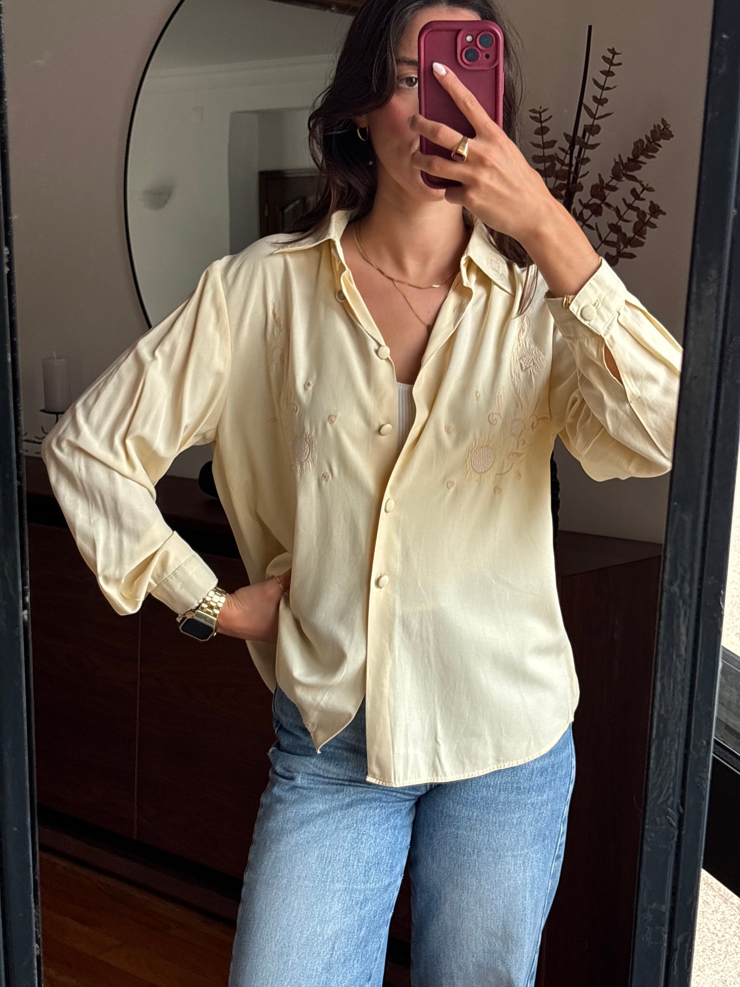 Camisa Vintage com Bordados