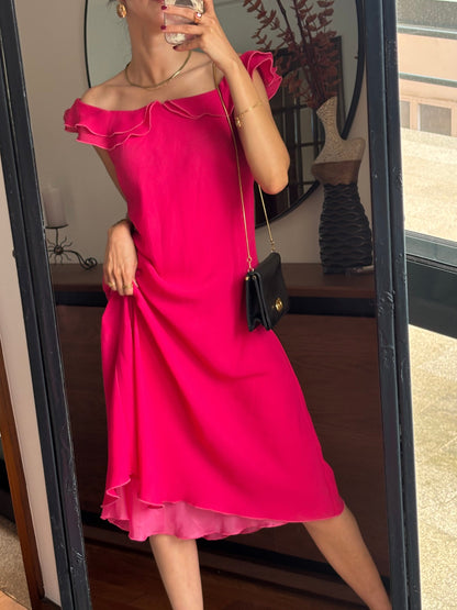 Vestido Midi Hot Pink