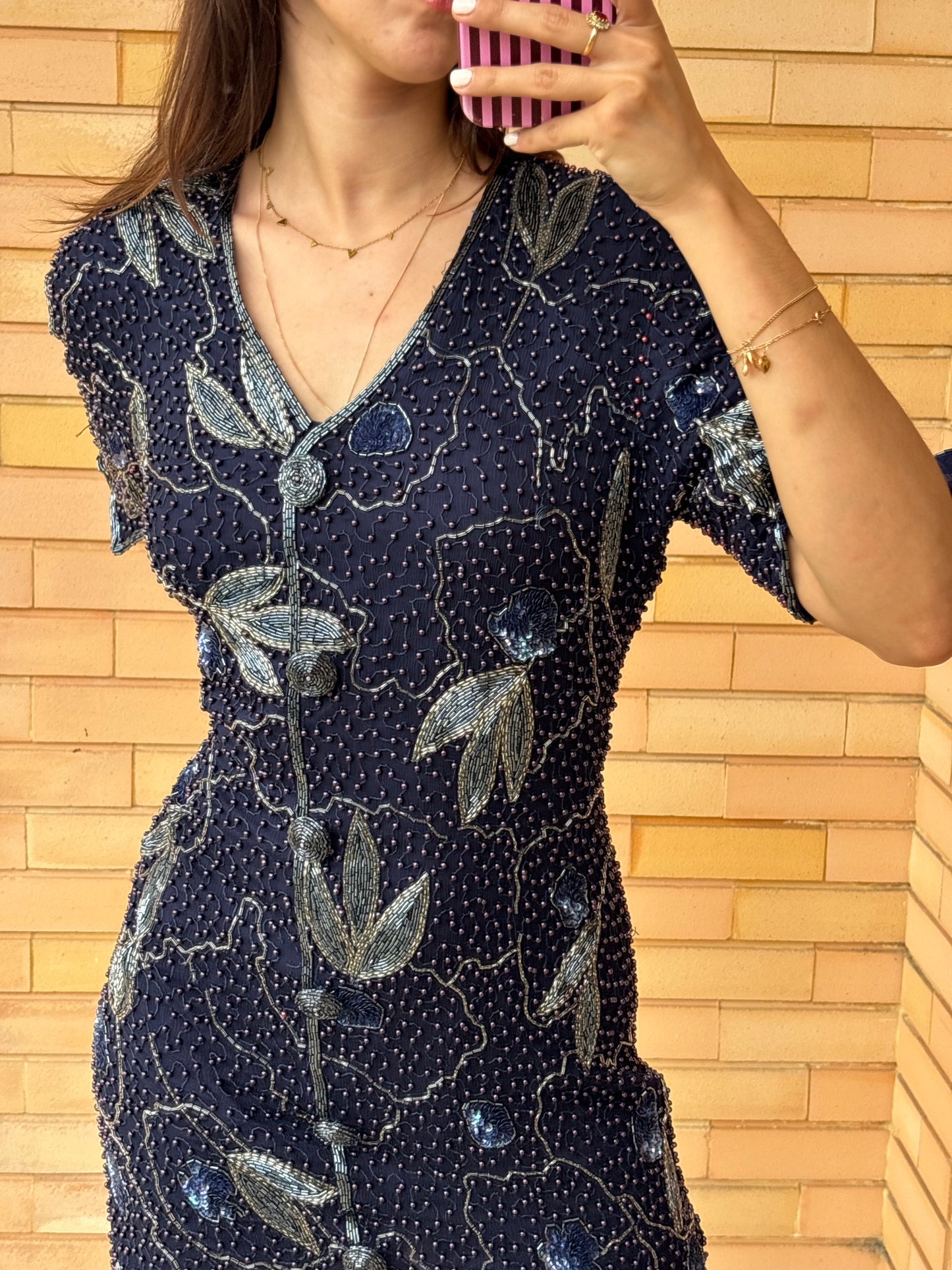 Vestido Lori Ann Montreal em Seda com Missangas