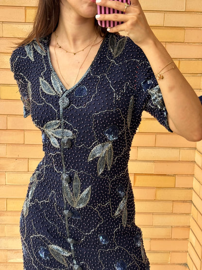 Vestido Lori Ann Montreal em Seda com Missangas
