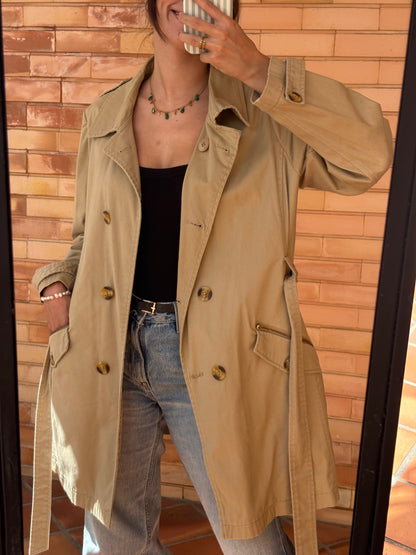 Trench Cortefiel Camel Clássico em Algodão