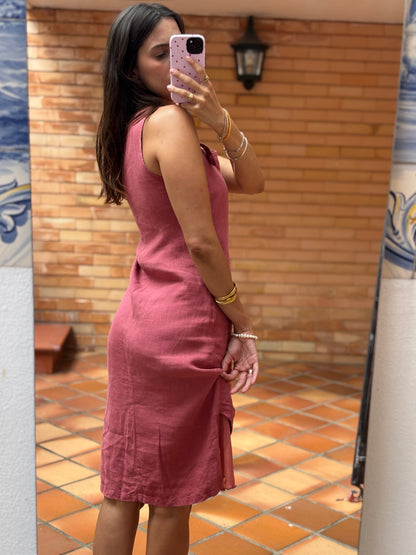 Vestido Linho Assimétrico