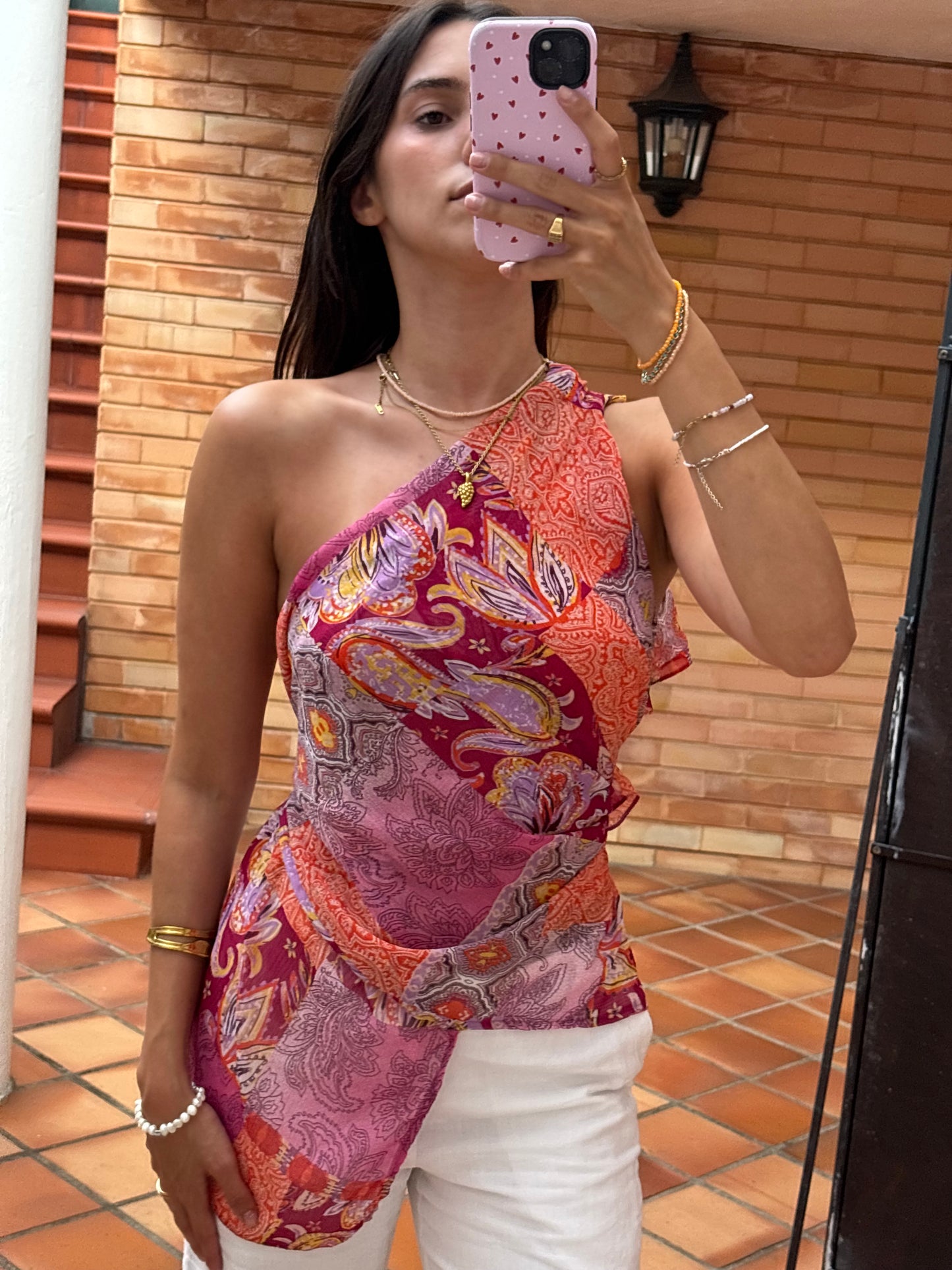 Camisa Fluida Patchwork Multicolor