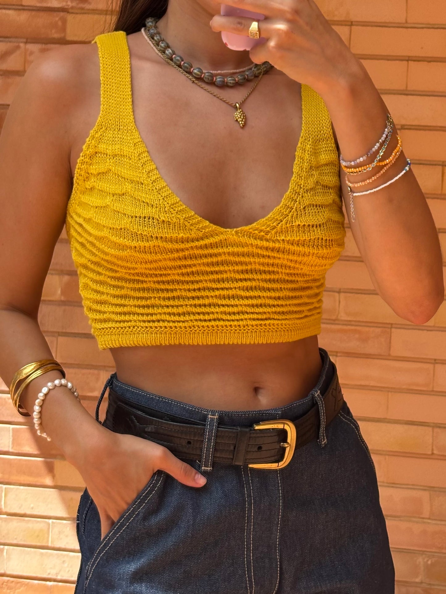 Top Tricot Amarelo Mostarda