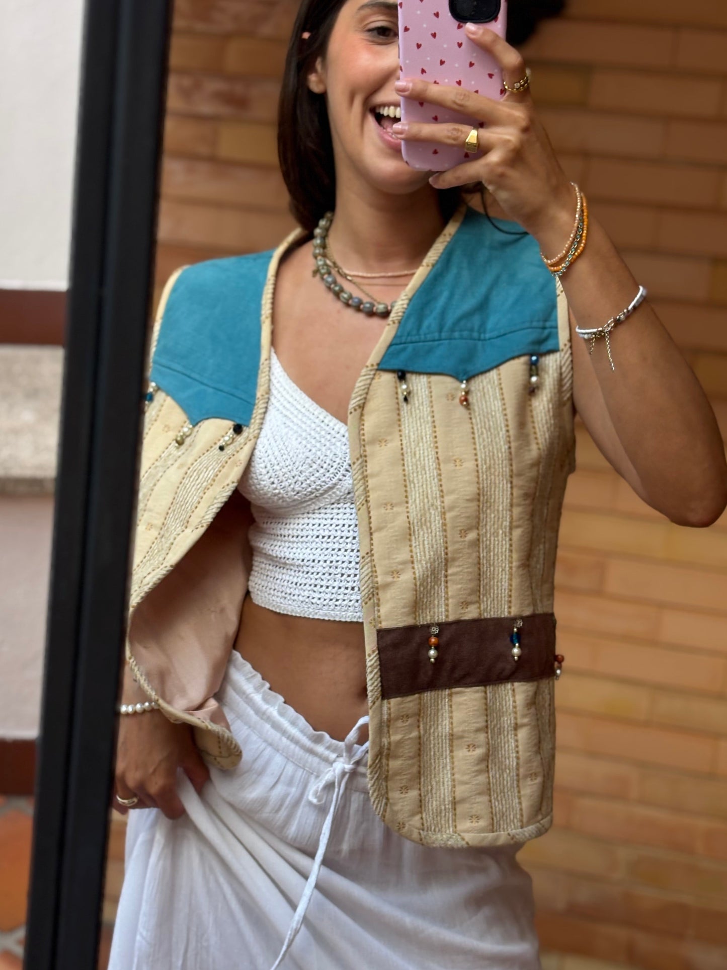 Colete Boho Pormenores Contas