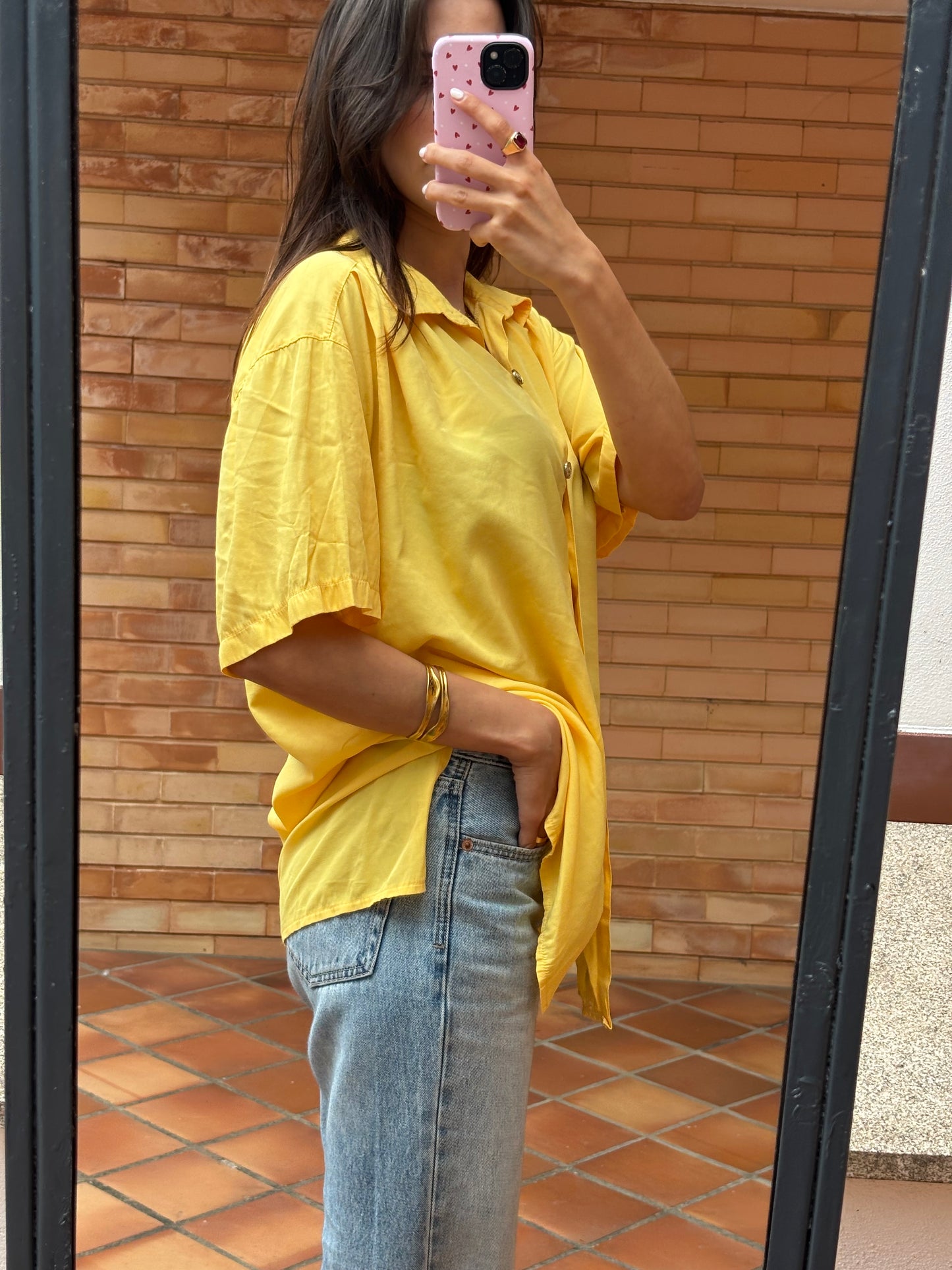 Camisa Vintage Amarela Oversized