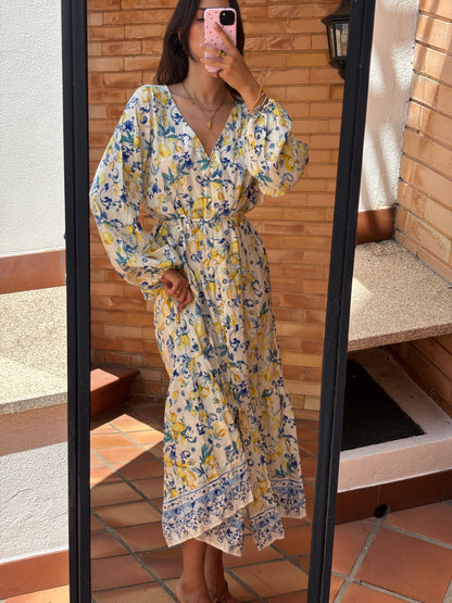 Vestido Estampado Floral Limões Novo