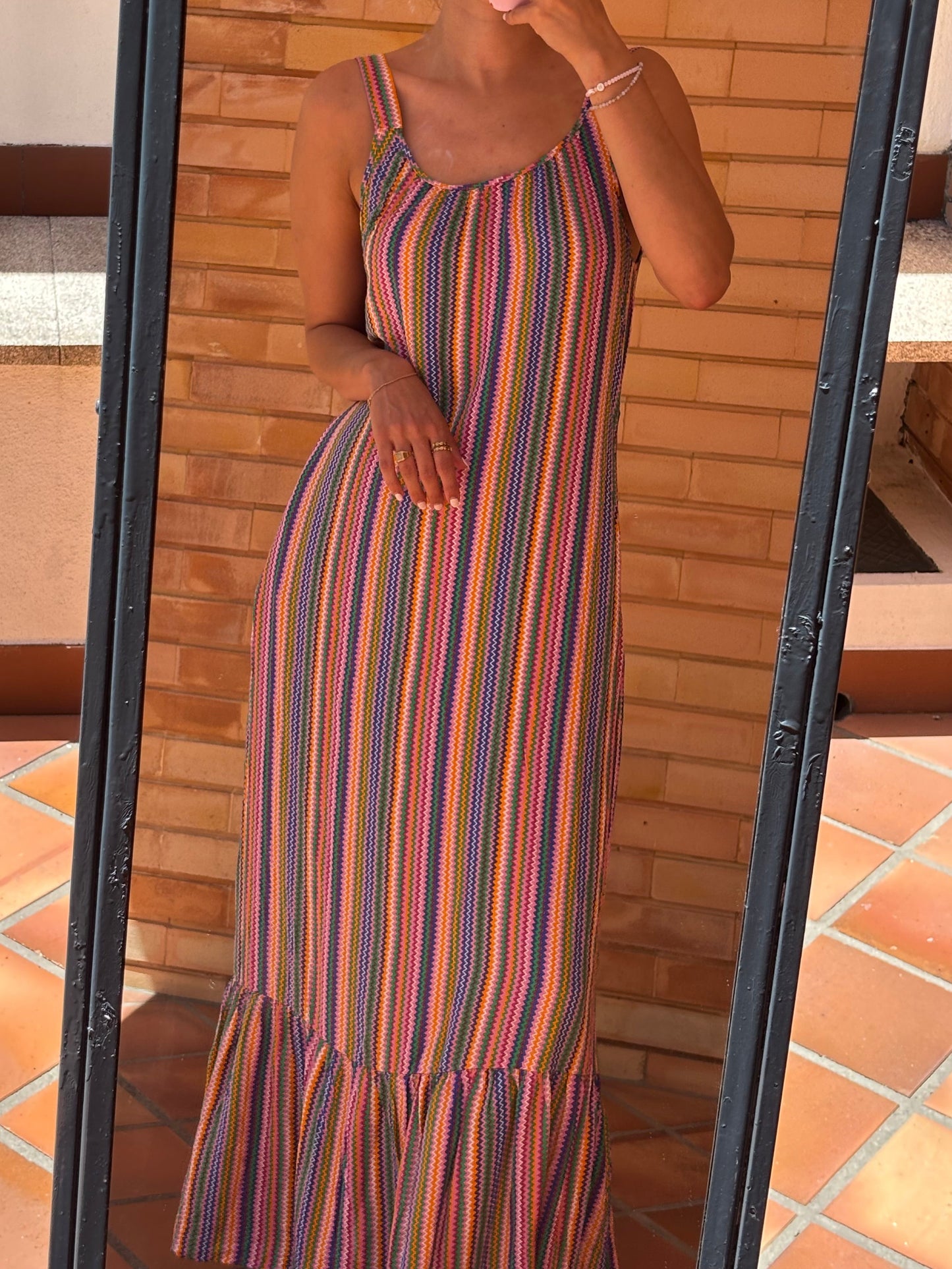 Vestido Longo Riscas Multicolor ONLY