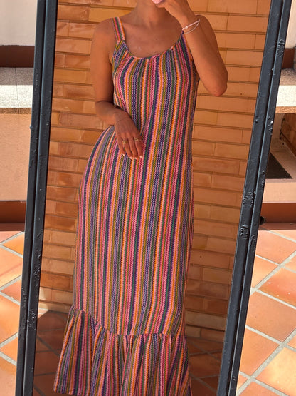 Vestido Longo Riscas Multicolor ONLY