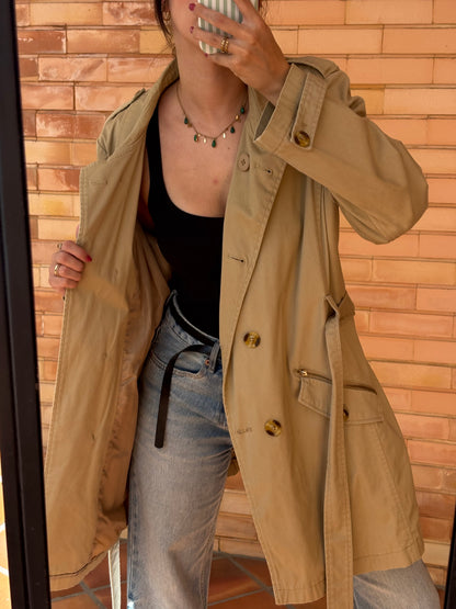 Trench Cortefiel Camel Clássico em Algodão